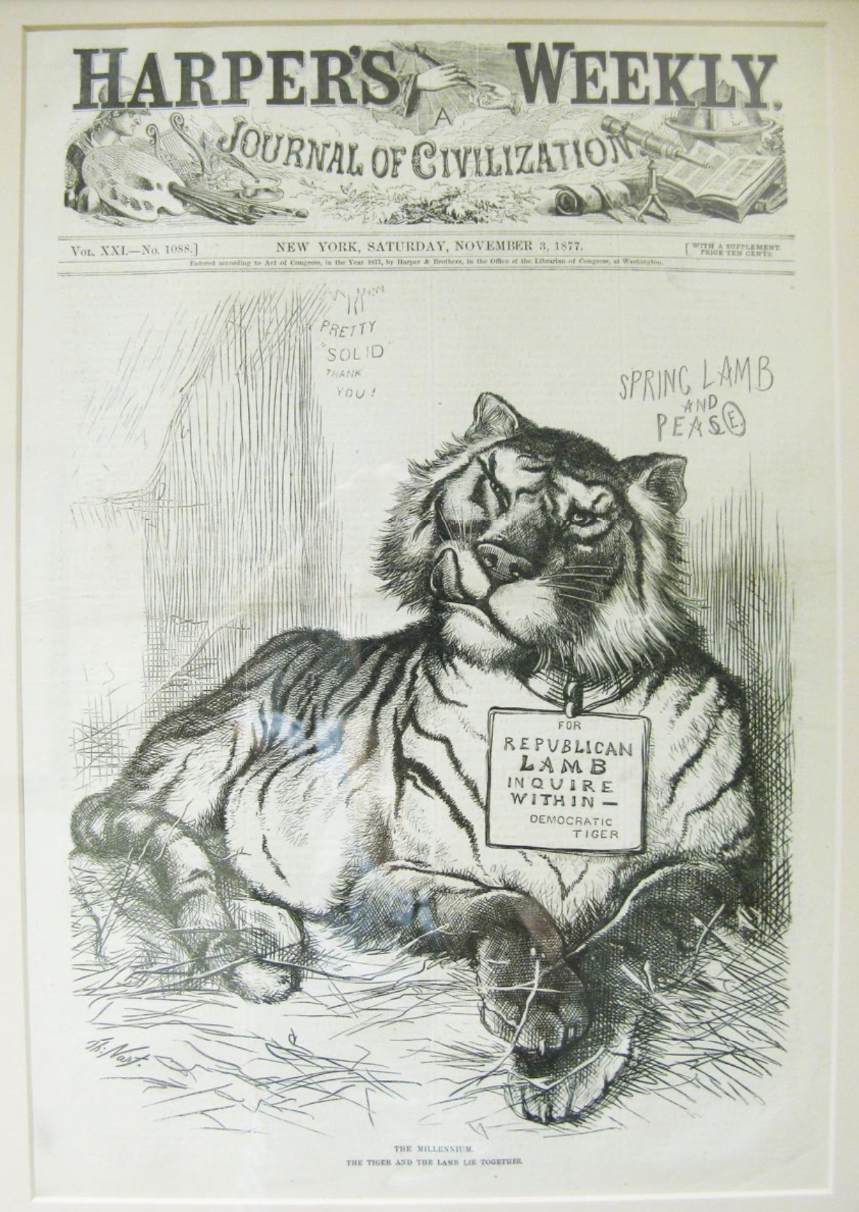 THE MILLENNIUM. THE TIGER AND THE LAMB LIE TOGETHER